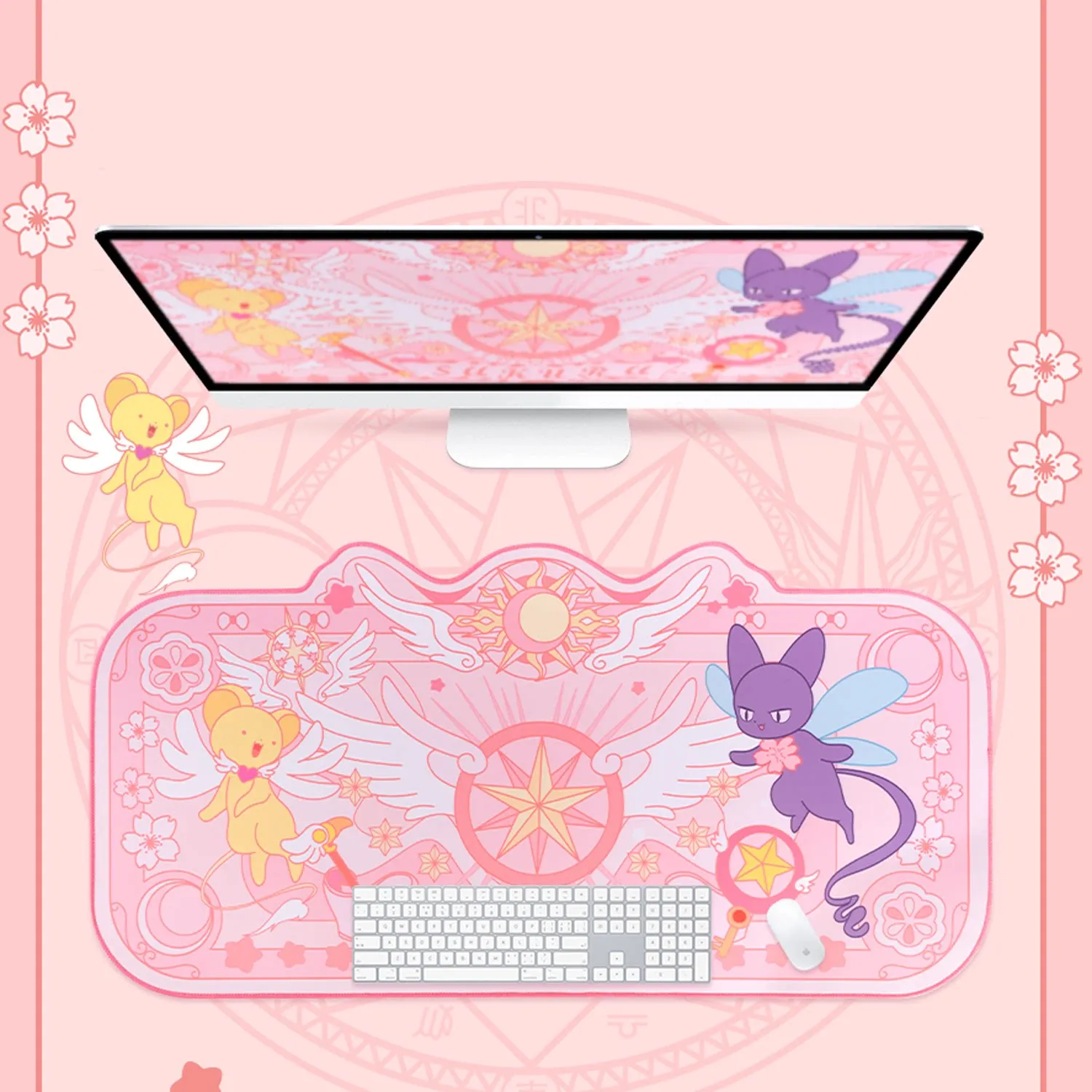 Большой фигурный коврик для мыши Cardcaptor Sakura Kero-chan & Spinel Sun, милый розовый кавайный игровой настольный коврик с противоскользящим краем и прошитыми краями
Большой фигурный коврик для мыши Cardcaptor Sakura Kero-chan & Spinel Sun, милый розовый кавайный игровой настольный коврик с противоскользящим краем и прошитыми краями