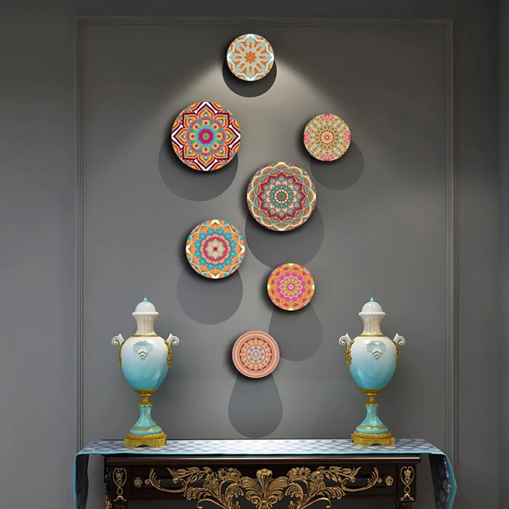 Bohemian style ceramic decorative hanging board, living room, dining room, sofa background, dining room wall decoration
Bohemian style ceramic decorative hanging board, living room, dining room, sofa background, dining room wall decoration