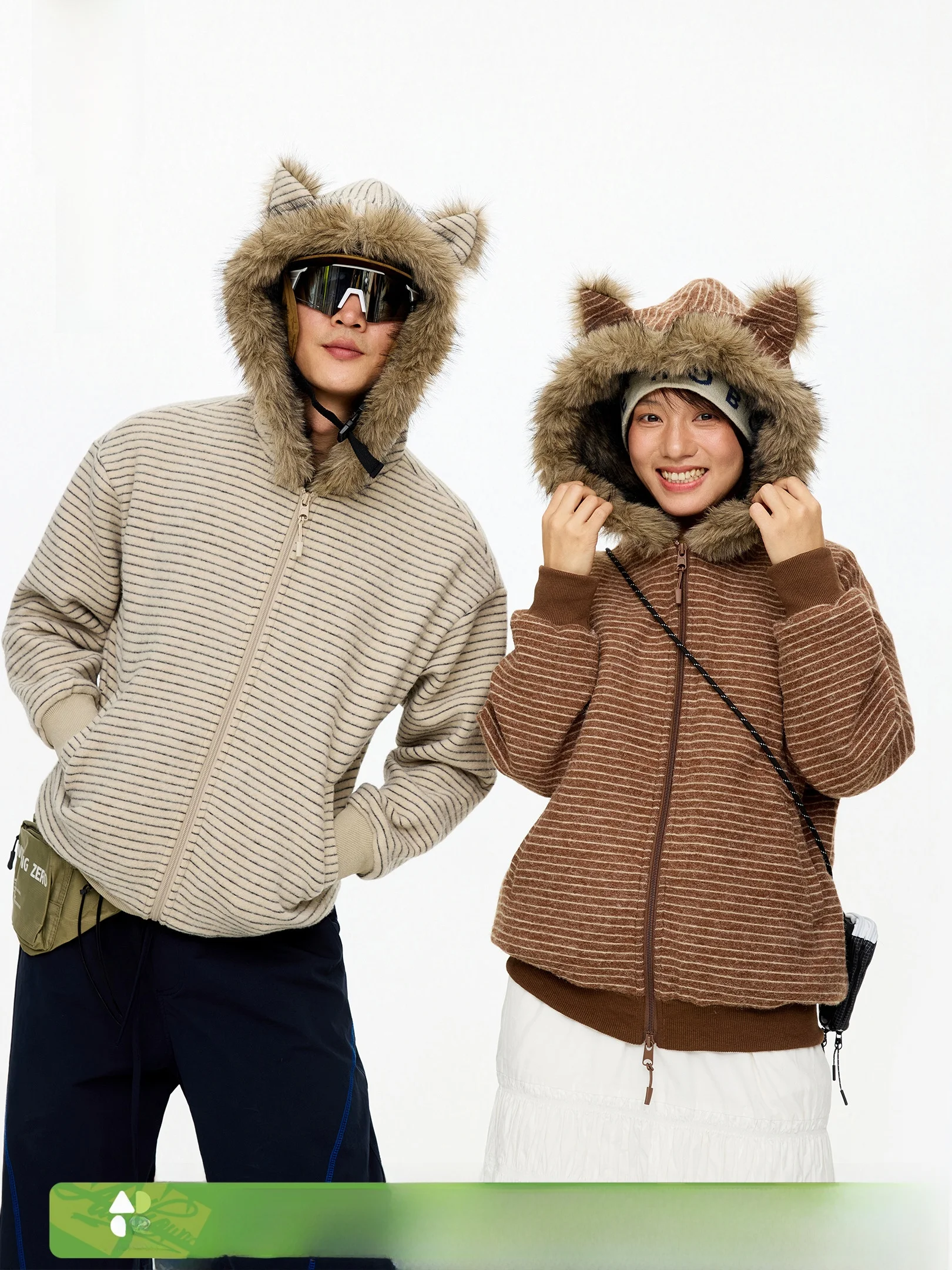 Warm Cotton Jaet Women's Sle Ear Fur Collar Striped Outerwear Coat Street Sport Casual Loose Fit Long Sve Zipper
Warm Cotton Jaet Women's Sle Ear Fur Collar Striped Outerwear Coat Street Sport Casual Loose Fit Long Sve Zipper