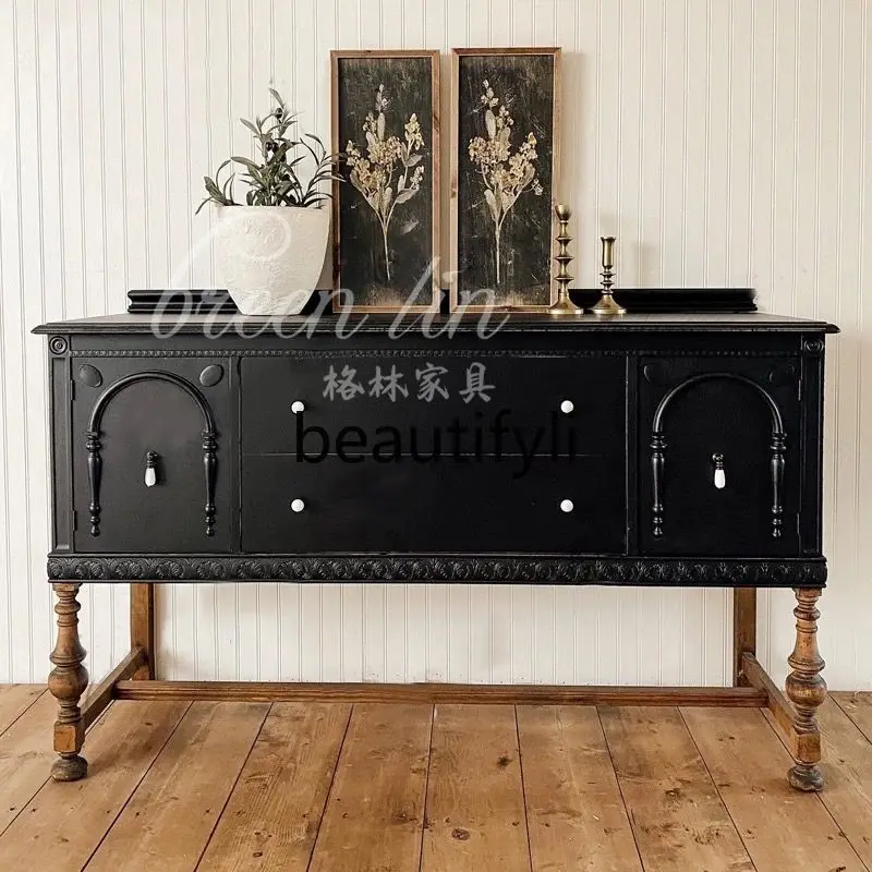 French retro solid wood entrance cabinet, American living room decoration, locker foyer locker
French retro solid wood entrance cabinet, American living room decoration, locker foyer locker