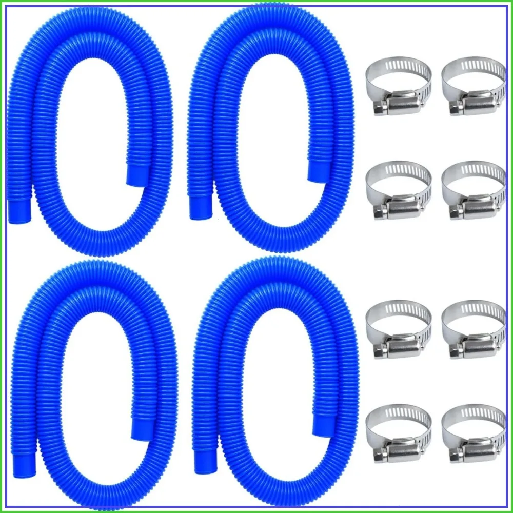 Pool Pump Replacement Hose for Above Ground Pools, 1.25 x 59 Inch, Compatible with Intex 607, 637, 330GPH, 530GPH, 1000GPH, Includes 8 Metal Clamps (4 Pack)
Pool Pump Replacement Hose for Above Ground Pools, 1.25 x 59 Inch, Compatible with Intex 607, 637, 330GPH, 530GPH, 1000GPH, Includes 8 Metal Clamps (4 Pack)
