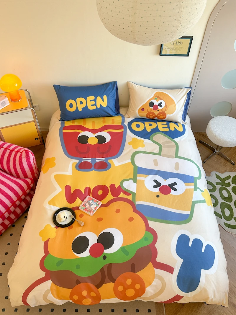 Cute Cartoon Pure Cotton Bedding Set Dormi Student Tee-Piece eet Cover Duvet Cover Pillowcase Bedding Accories
Cute Cartoon Pure Cotton Bedding Set Dormi Student Tee-Piece eet Cover Duvet Cover Pillowcase Bedding Accories