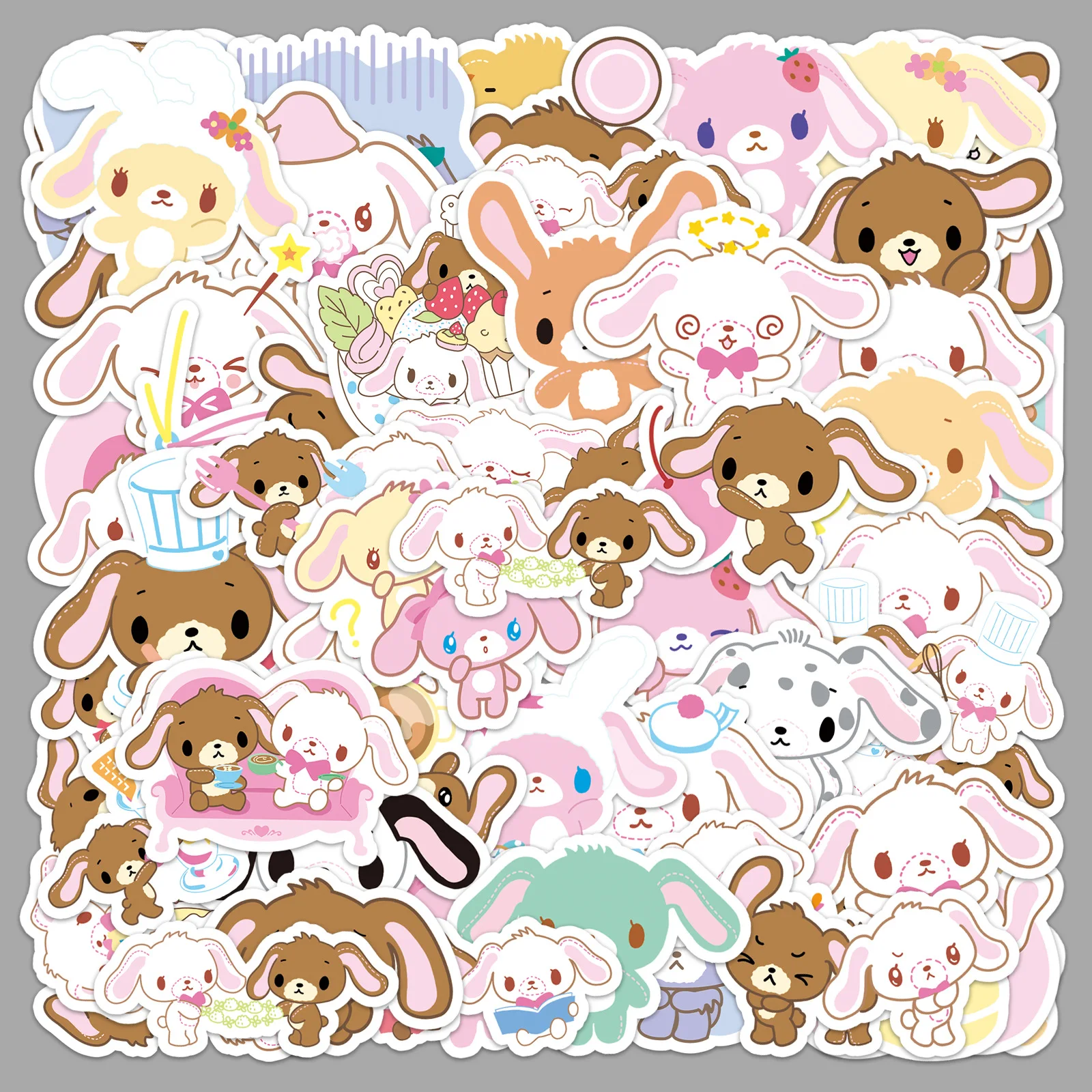 50PCS Cartoon Sugarbunnies Graffiti Stickers Cute Sanrio Dessert Rabbit Guka Decorative Mobile Phone Stationery DIY Toys Sticker
50PCS Cartoon Sugarbunnies Graffiti Stickers Cute Sanrio Dessert Rabbit Guka Decorative Mobile Phone Stationery DIY Toys Sticker
