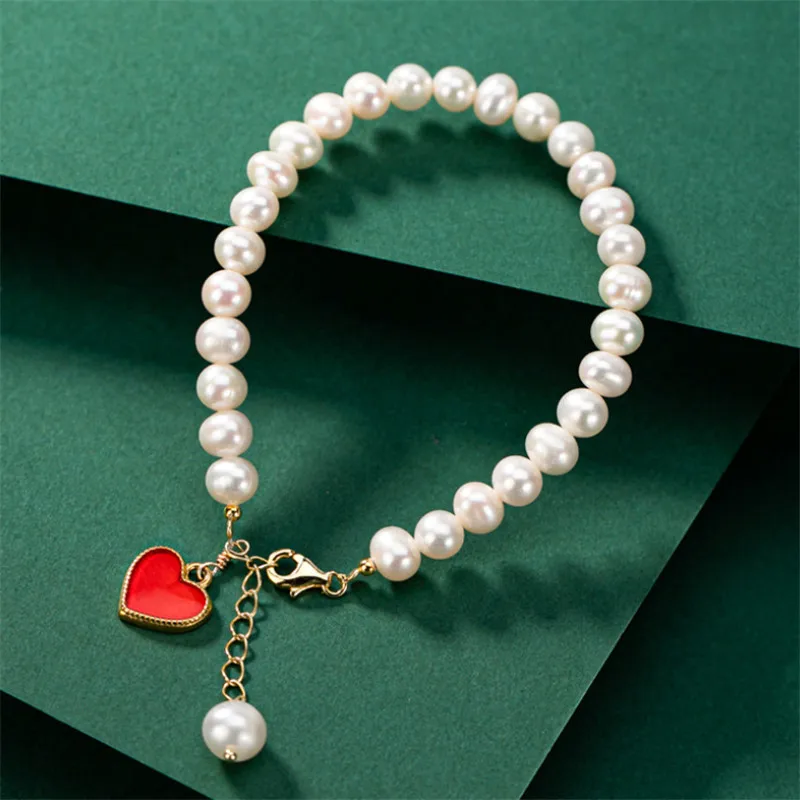 Uglyless Sweet Heart-shape LOVE Gifts for Girlfriends Natural Pearls Bracelets for Women Enamel Heart Charms Bracelet 925 Silver
Uglyless Sweet Heart-shape LOVE Gifts for Girlfriends Natural Pearls Bracelets for Women Enamel Heart Charms Bracelet 925 Silver
