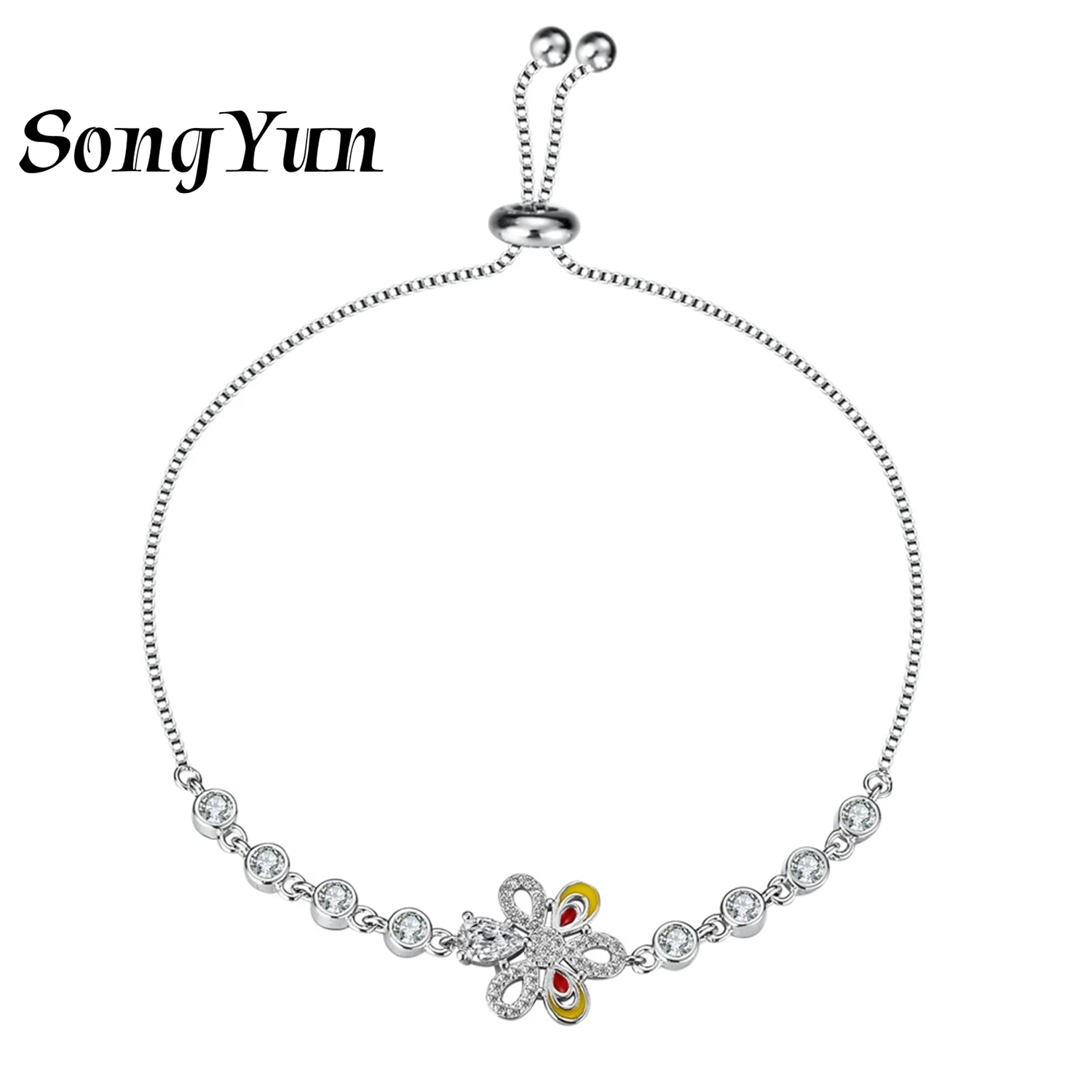 SY Luxury Jewelry S925 Sterling Silver Bracelet For Women Clasp Set With Zircon Resin Flower Sliding Beads For Adjustment
SY Luxury Jewelry S925 Sterling Silver Bracelet For Women Clasp Set With Zircon Resin Flower Sliding Beads For Adjustment