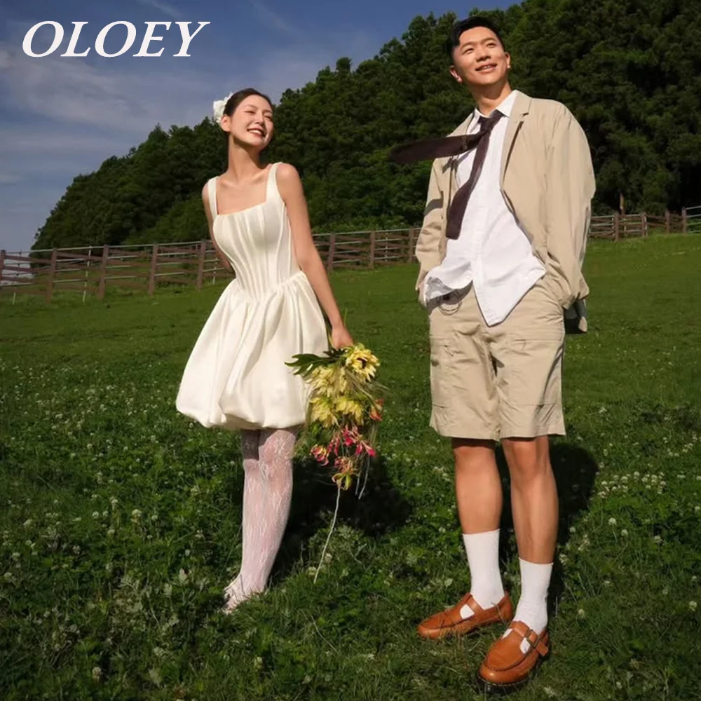 OLOEY Modern Square Collar Short Wedding Dress 웨딩드레스 Pleat Puffy Soft Satin Mini Bridal Gown Korea Photoshoot Customized
OLOEY Modern Square Collar Short Wedding Dress 웨딩드레스 Pleat Puffy Soft Satin Mini Bridal Gown Korea Photoshoot Customized