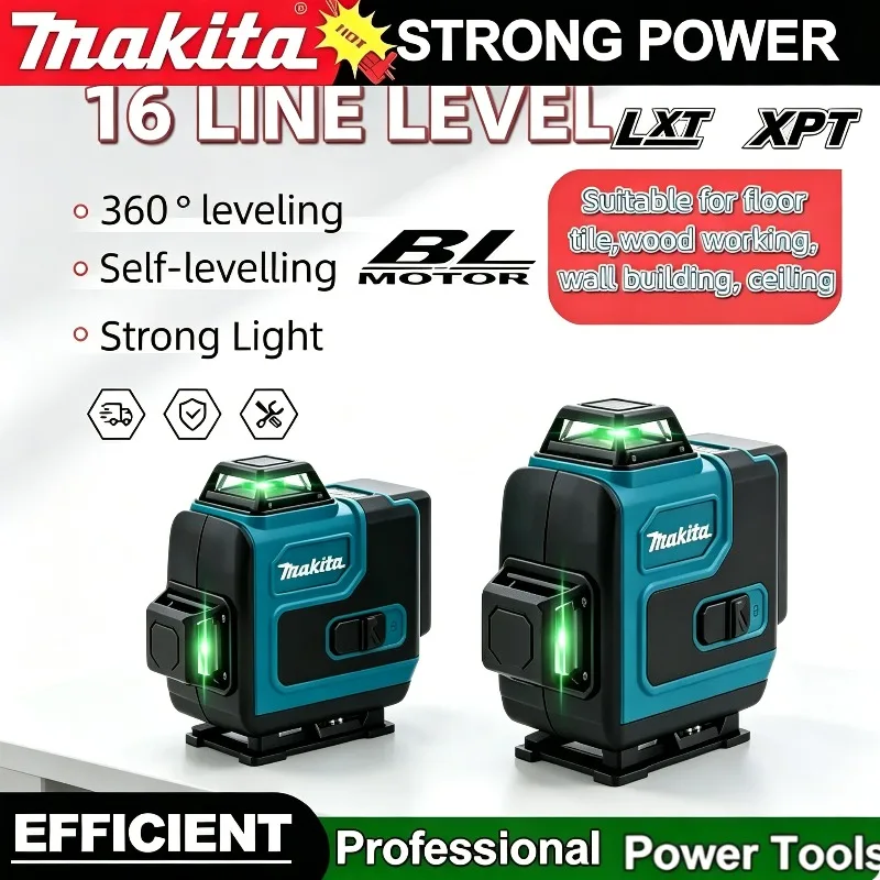 Makita High-Precision Wall-Mounted 16-Line Laser Level – Green Light, Portable Self-Leveling Tool, High Accuracy
Makita High-Precision Wall-Mounted 16-Line Laser Level – Green Light, Portable Self-Leveling Tool, High Accuracy