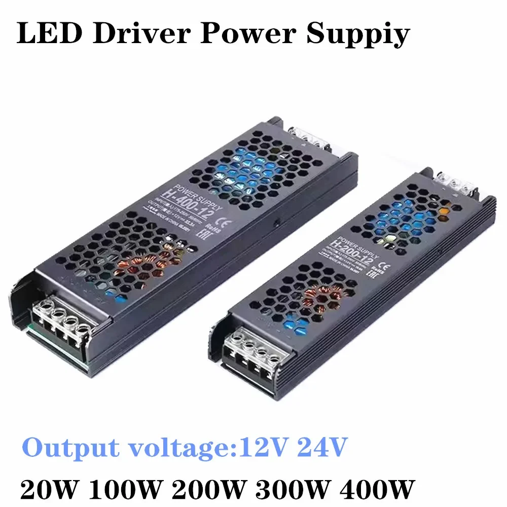 AC/DC 12V 24V Transformer 60W 100W 200W 300W 400W 500W LED Driver Power Supply Super Thin A/D Converter for LED Strip Light Bulb
AC/DC 12V 24V Transformer 60W 100W 200W 300W 400W 500W LED Driver Power Supply Super Thin A/D Converter for LED Strip Light Bulb