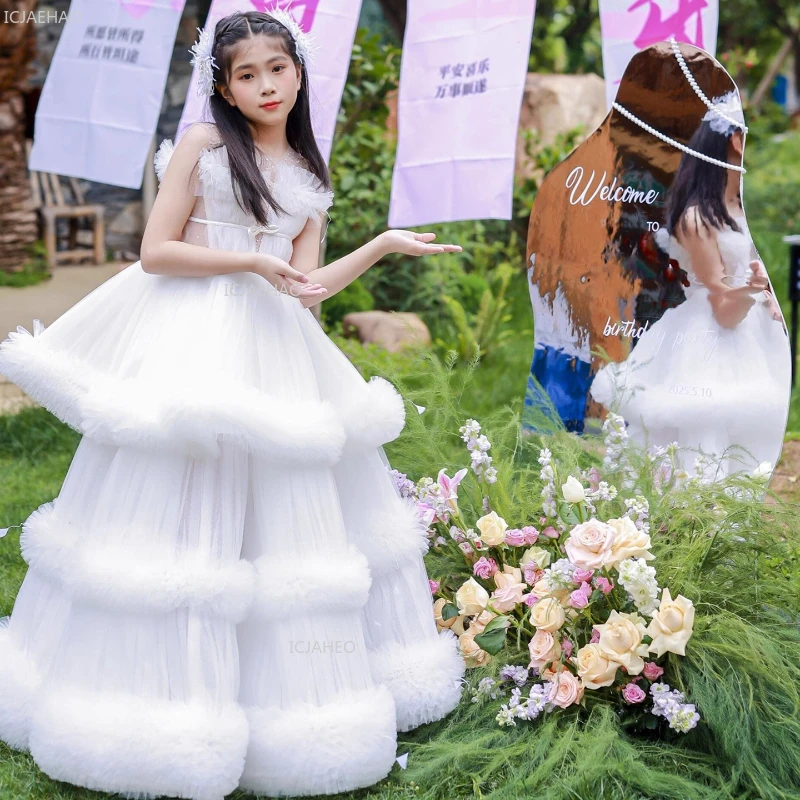 Girls White Princess Party Dress Flower Girl Wedding Gown Performance Pageant Formal Celebration Children Birthday Host Piano
Girls White Princess Party Dress Flower Girl Wedding Gown Performance Pageant Formal Celebration Children Birthday Host Piano