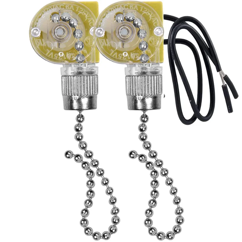Ceiling Fan Light Switch Zing Ear ZE-109 Two-Wire Light Switch with Pull Cords for Ceiling Light Fans Lamps 2Pcs Silver
Ceiling Fan Light Switch Zing Ear ZE-109 Two-Wire Light Switch with Pull Cords for Ceiling Light Fans Lamps 2Pcs Silver