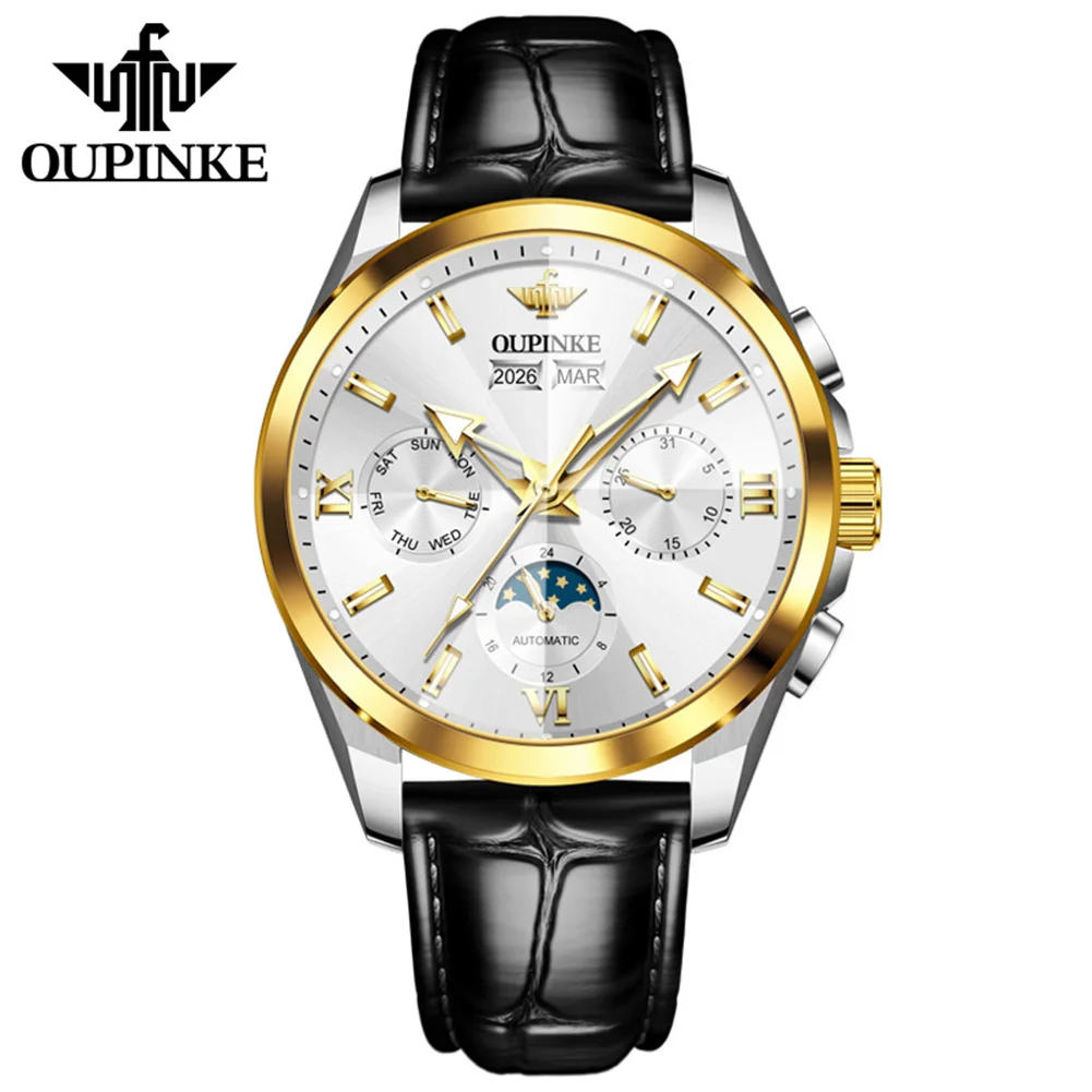 OUPINKE 3325 Automatic Mechanical Watch for Men Original Leather Strap Auto Date Waterproof Luminous Men Watches
OUPINKE 3325 Automatic Mechanical Watch for Men Original Leather Strap Auto Date Waterproof Luminous Men Watches