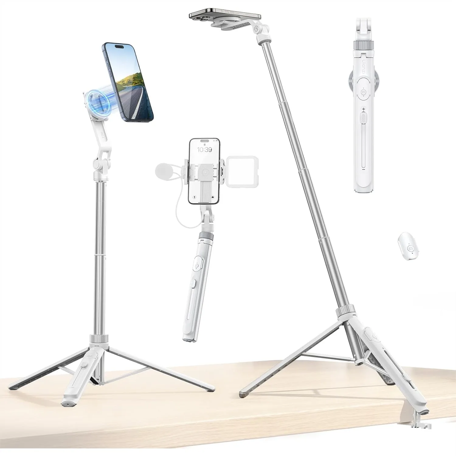 Magnetic Phone Tripod 57in Extendable Selfie Stick With Remote 2in1 Phone Clip Dual Cold Shoe Mounts Lightweight Stand For Vlogging Travel Video Recording White
Magnetic Phone Tripod 57in Extendable Selfie Stick With Remote 2in1 Phone Clip Dual Cold Shoe Mounts Lightweight Stand For Vlogging Travel Video Recording White
