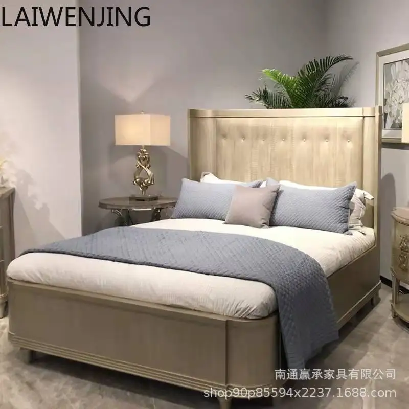 HLZ solid wood bed furniture light luxury champagne old solid wood double bed
HLZ solid wood bed furniture light luxury champagne old solid wood double bed