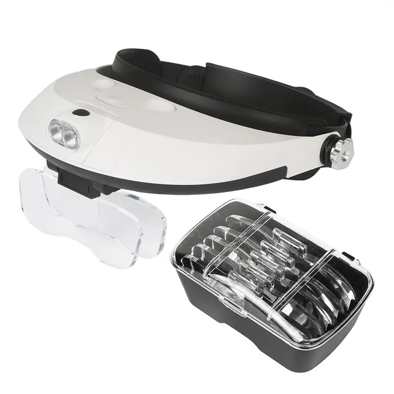 Head Mounted Magnifying Glass LED Headband Magnifier Loupes with Headband with light wearing style
Head Mounted Magnifying Glass LED Headband Magnifier Loupes with Headband with light wearing style