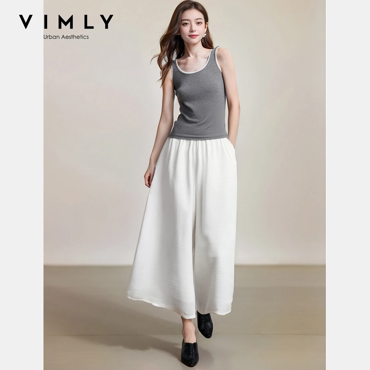 VIMLY White Nine Point Trousers Women's 2025 Summer Casual Straight Wide Leg Elegant Pants Front Pockets Woman Clothing A2190
VIMLY White Nine Point Trousers Women's 2025 Summer Casual Straight Wide Leg Elegant Pants Front Pockets Woman Clothing A2190