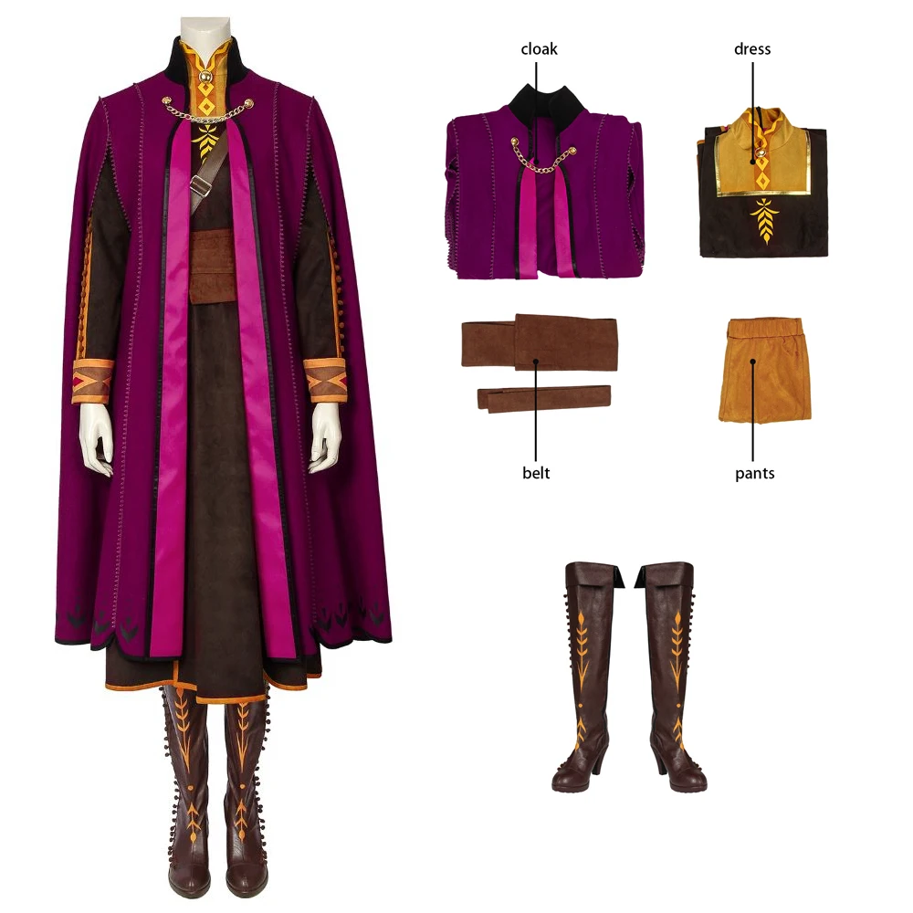 Movie Princess Anna Cosplay Costume High-Quality Halloween Party Princess Costume Jacket Dress Pants With Boots
Movie Princess Anna Cosplay Costume High-Quality Halloween Party Princess Costume Jacket Dress Pants With Boots