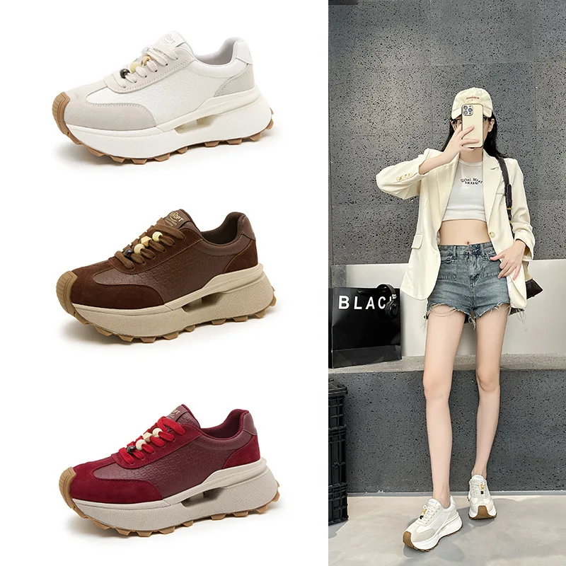 Fashionable Thick Bottomed Women's Sneakers 2026 New Style Red Sporty Dad Shoes Breathable Low Cut Casual Footwear for Women
Fashionable Thick Bottomed Women's Sneakers 2026 New Style Red Sporty Dad Shoes Breathable Low Cut Casual Footwear for Women