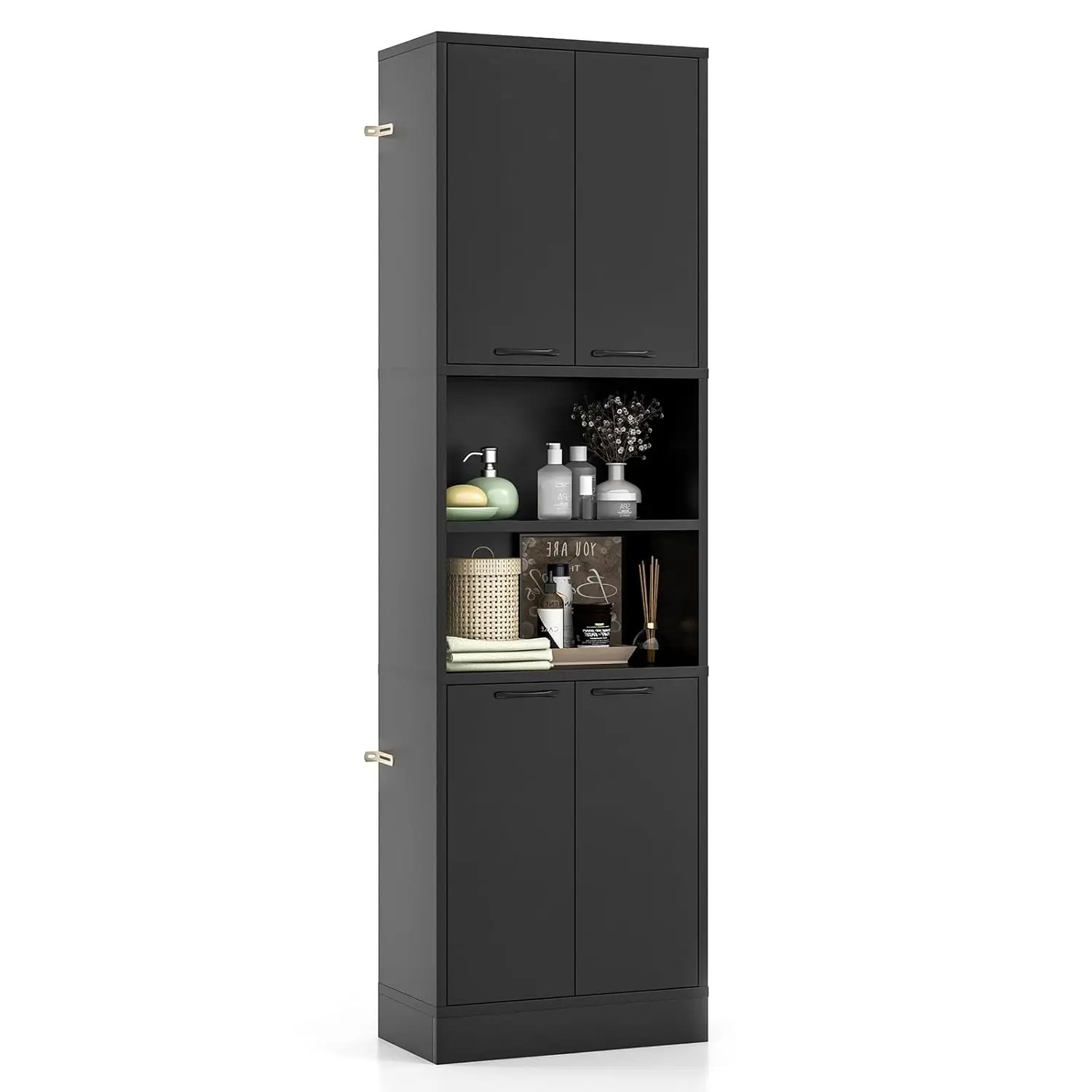 Bathroom Storage Cabinet, 75" Freestanding Tall Cupboard with Shelves, Anti-toppling Devices & Non-Slip Foot Pads,, Customized
Bathroom Storage Cabinet, 75" Freestanding Tall Cupboard with Shelves, Anti-toppling Devices & Non-Slip Foot Pads,, Customized
