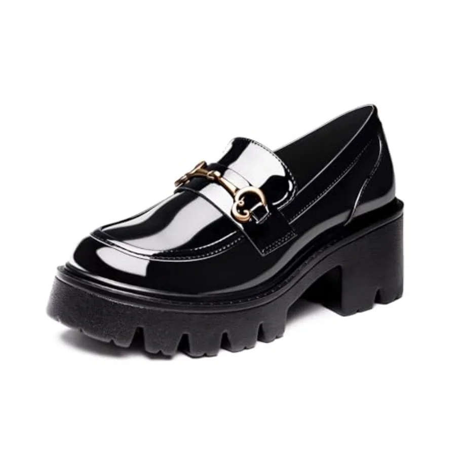 Platform Loafers for Women - Women's Slip-On Leather Loafers, Chunky Comfort Shoes for Work and Dressy Occasions
Platform Loafers for Women - Women's Slip-On Leather Loafers, Chunky Comfort Shoes for Work and Dressy Occasions