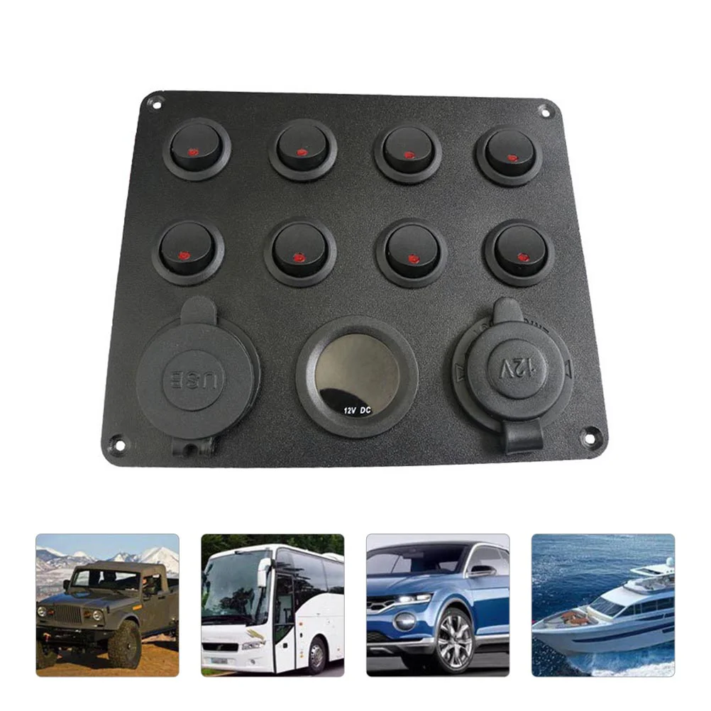 8 Gang Bit Switch with Voltmeter Universal RV Panel Marine Combination Control Aluminum Alloy Car Phone
8 Gang Bit Switch with Voltmeter Universal RV Panel Marine Combination Control Aluminum Alloy Car Phone