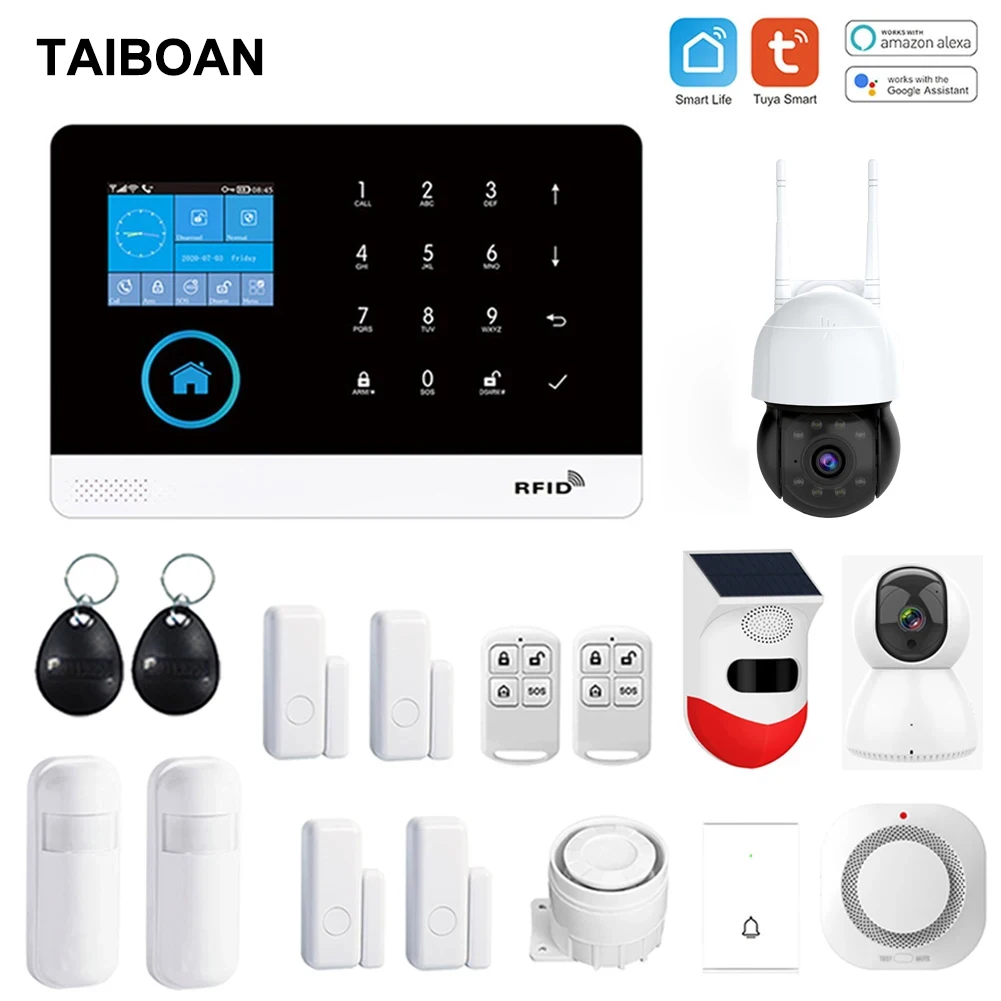 TAIBOAN Wireless WIFI GSM Home Security Alarm System for 433MHz Tuya Smart Life House App Control Burglar Alarm Host Kits 2G
TAIBOAN Wireless WIFI GSM Home Security Alarm System for 433MHz Tuya Smart Life House App Control Burglar Alarm Host Kits 2G