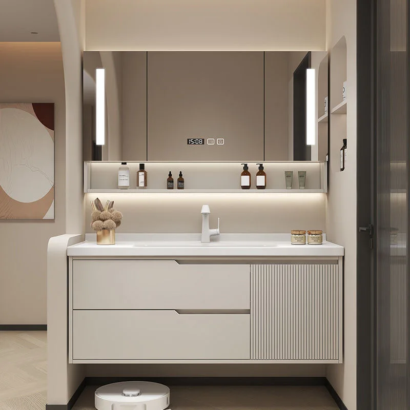 Stylish Designer Bathroom Cabinet Combination Bathroom Rock Board Washing Table Smart Mirror Cabinet Gabinetti Home Furniture
Stylish Designer Bathroom Cabinet Combination Bathroom Rock Board Washing Table Smart Mirror Cabinet Gabinetti Home Furniture