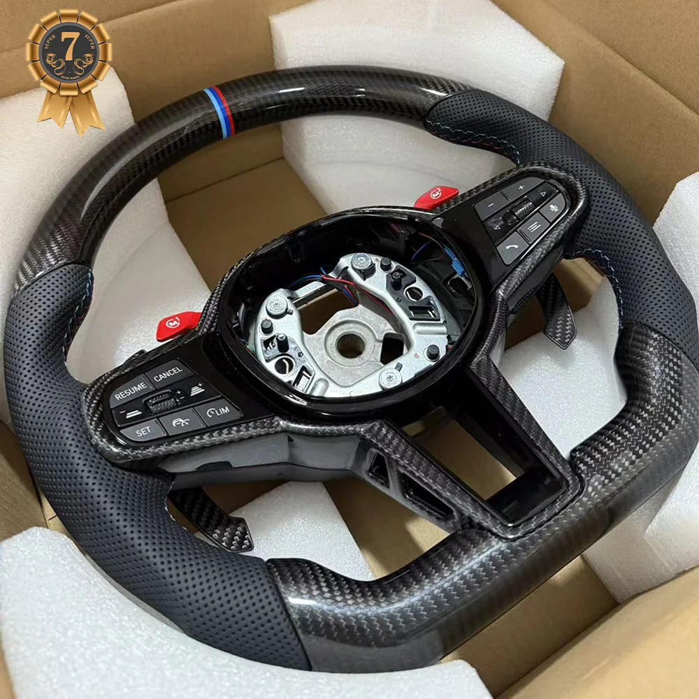 For BMW G28 G20 G28 Half Perforated with Carbon Fiber Key Trim M2/M1 Button Mulfunctional Carbon Fiber Steering Wheel Assembly
For BMW G28 G20 G28 Half Perforated with Carbon Fiber Key Trim M2/M1 Button Mulfunctional Carbon Fiber Steering Wheel Assembly