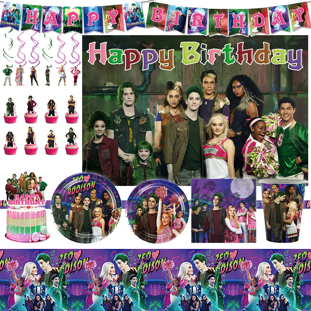 Disney Movie Zombie High Theme Party Decorations Disposable Tableware Set Cup Plate Tablecloth Balloon Banner Kid Birthday Gifts
Disney Movie Zombie High Theme Party Decorations Disposable Tableware Set Cup Plate Tablecloth Balloon Banner Kid Birthday Gifts