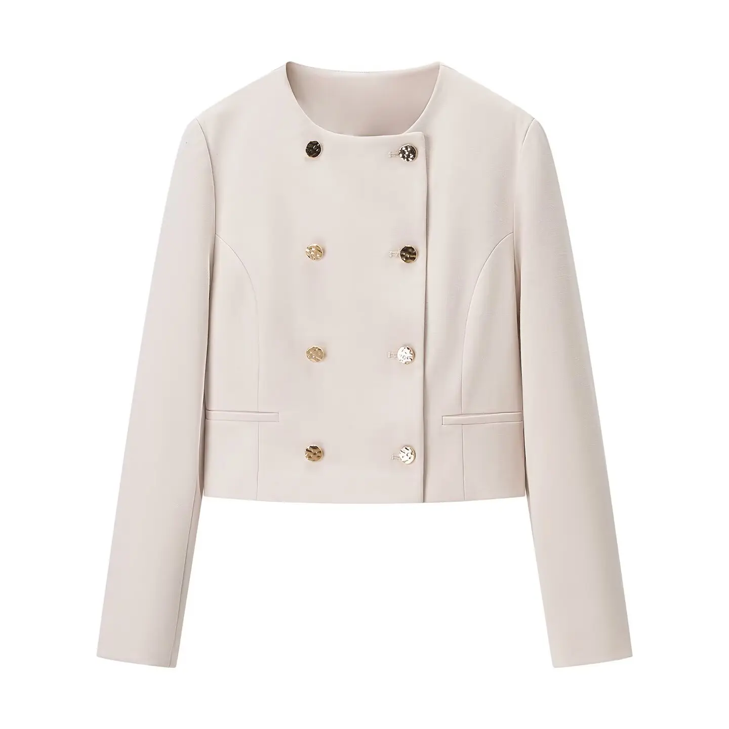 Осень 2023, новый короткий двубортный пиджак в стиле поездок на работу, высококачественный облегающий короткий двубортный пиджак с круглым вырезом
Осень 2023, новый короткий двубортный пиджак в стиле поездок на работу, высококачественный облегающий короткий двубортный пиджак с круглым вырезом