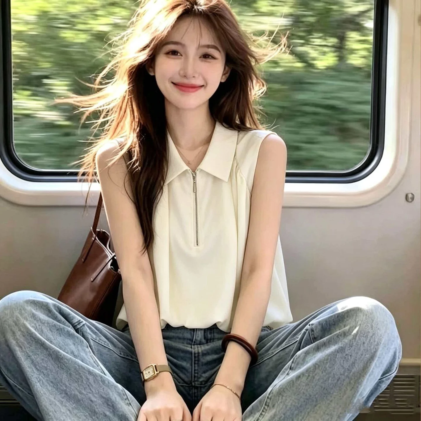 Slim Fit Korean Style Women's Neck Short Sleeveless Shirt Thin Breathable Summer Fashion Casual Comfortable Polyester
Slim Fit Korean Style Women's Neck Short Sleeveless Shirt Thin Breathable Summer Fashion Casual Comfortable Polyester