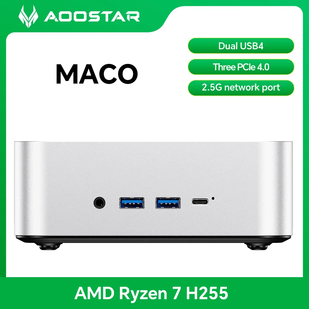 Aoostar MACO AMD Ryzen 7 H255 Mini PC, Pro 8845HS Mini Desktop Computer, High-Performance AI Mini Host for Gaming pc
Aoostar MACO AMD Ryzen 7 H255 Mini PC, Pro 8845HS Mini Desktop Computer, High-Performance AI Mini Host for Gaming pc