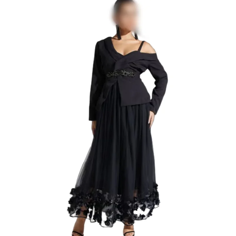 Women'S Embroidered Yarn Pleated Flowers Embellished Evening Dress Formal Occasion Party Dress Ankle-Length Ball Dress
Women'S Embroidered Yarn Pleated Flowers Embellished Evening Dress Formal Occasion Party Dress Ankle-Length Ball Dress