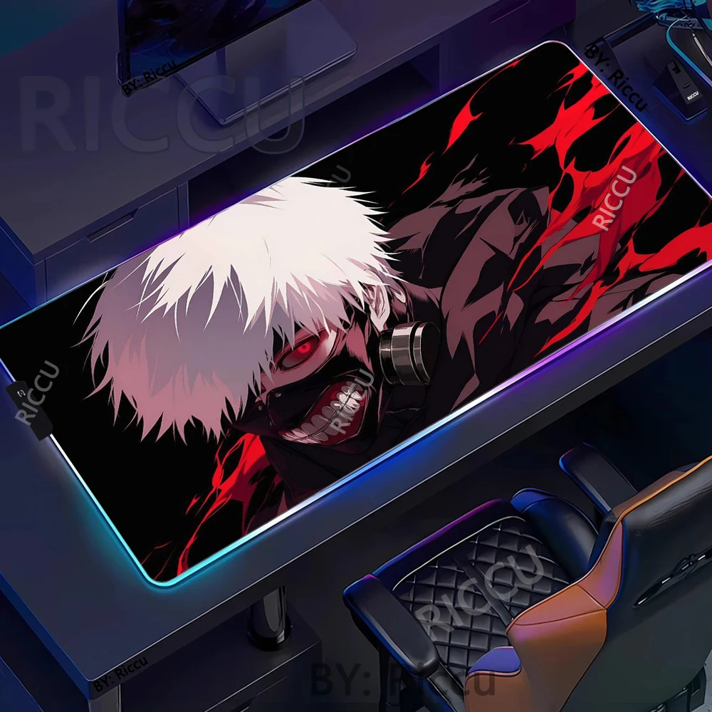RGB HD gamer Japan Anime mouse pad T-Tokyo Ghoul Ken Kaneki Office Computer Desk interior Pad Cool LED Comics Gaming Pc XXL Mats
RGB HD gamer Japan Anime mouse pad T-Tokyo Ghoul Ken Kaneki Office Computer Desk interior Pad Cool LED Comics Gaming Pc XXL Mats