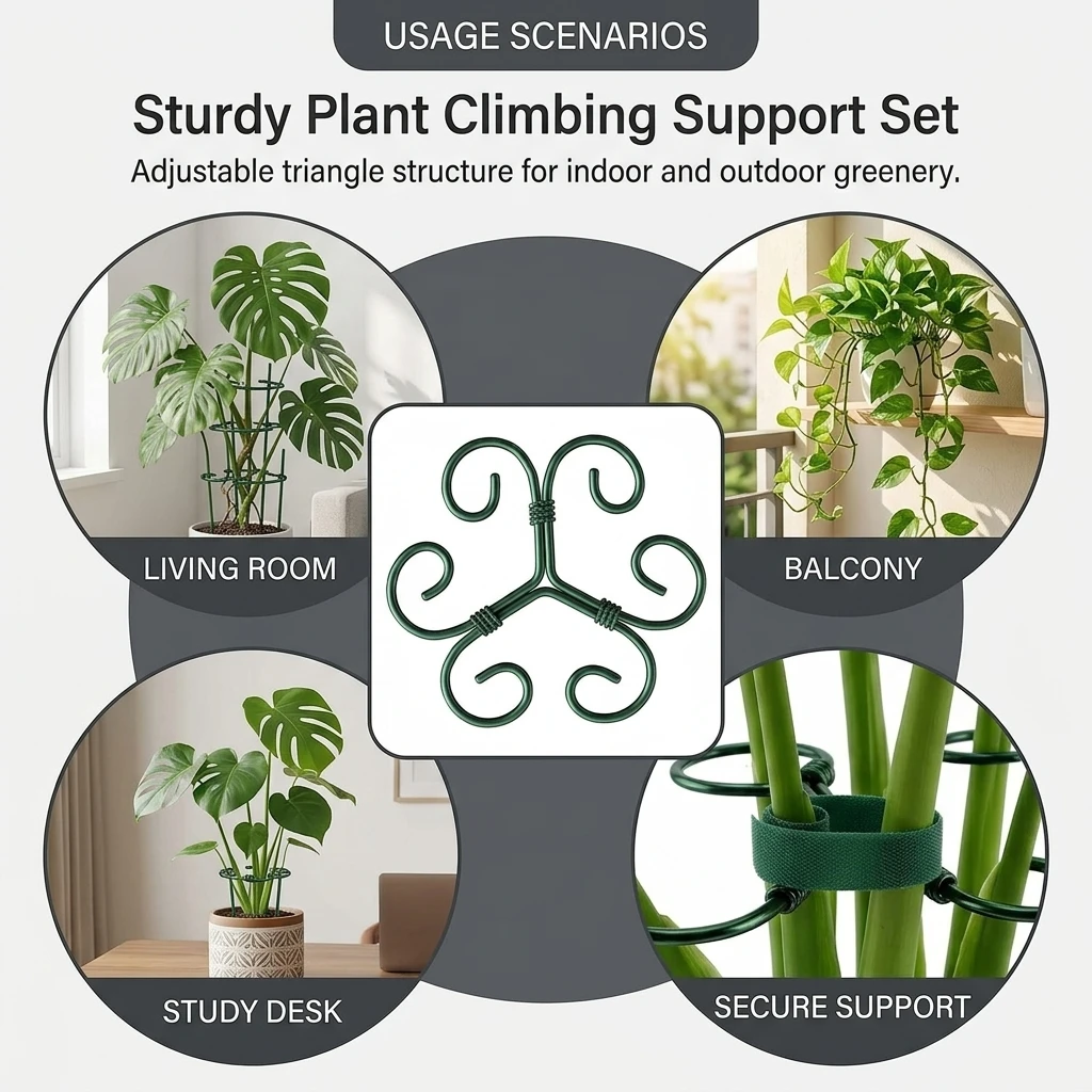 4Pcs Metal Plant Climbing Support Sturdy Triangle Garden Plant Fixing Clip Reusable Plant Stem Houseplant Stand Frame Support
4Pcs Metal Plant Climbing Support Sturdy Triangle Garden Plant Fixing Clip Reusable Plant Stem Houseplant Stand Frame Support