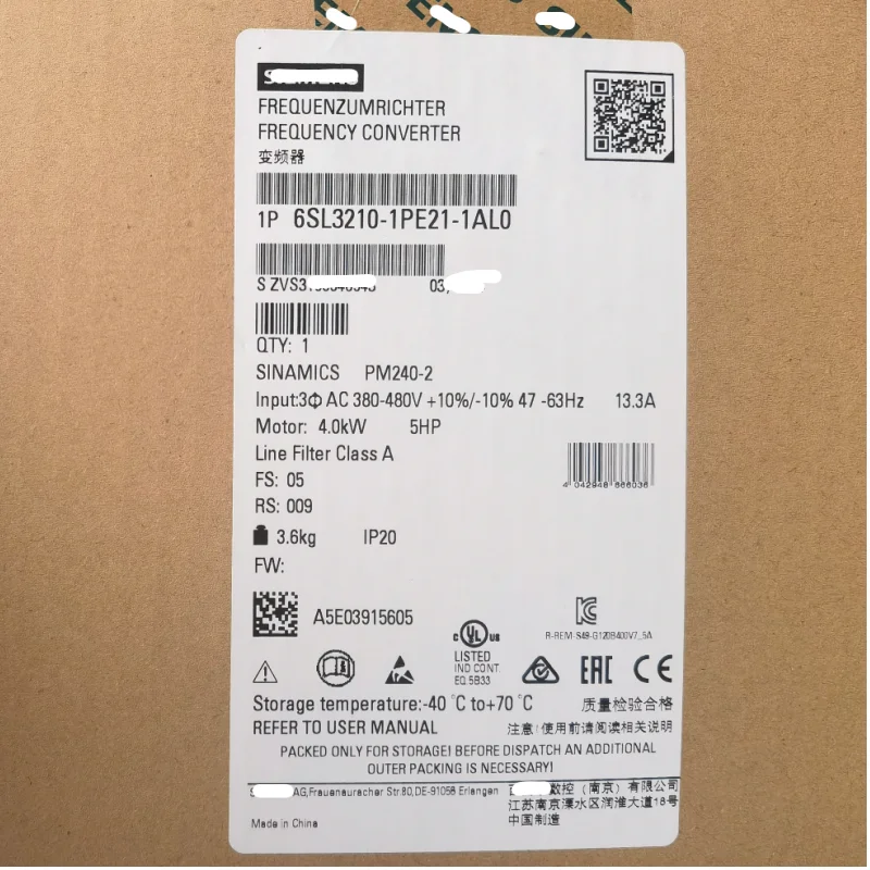 New 6SL3210-1PE21-1AL0 SINAMICS POWER MODULE PM240-2 Inverter, Frequency Converter 6SL3210-1PE21-1AL0/4AL0/8AL0 6SL3210-1PE22-7A
New 6SL3210-1PE21-1AL0 SINAMICS POWER MODULE PM240-2 Inverter, Frequency Converter 6SL3210-1PE21-1AL0/4AL0/8AL0 6SL3210-1PE22-7A