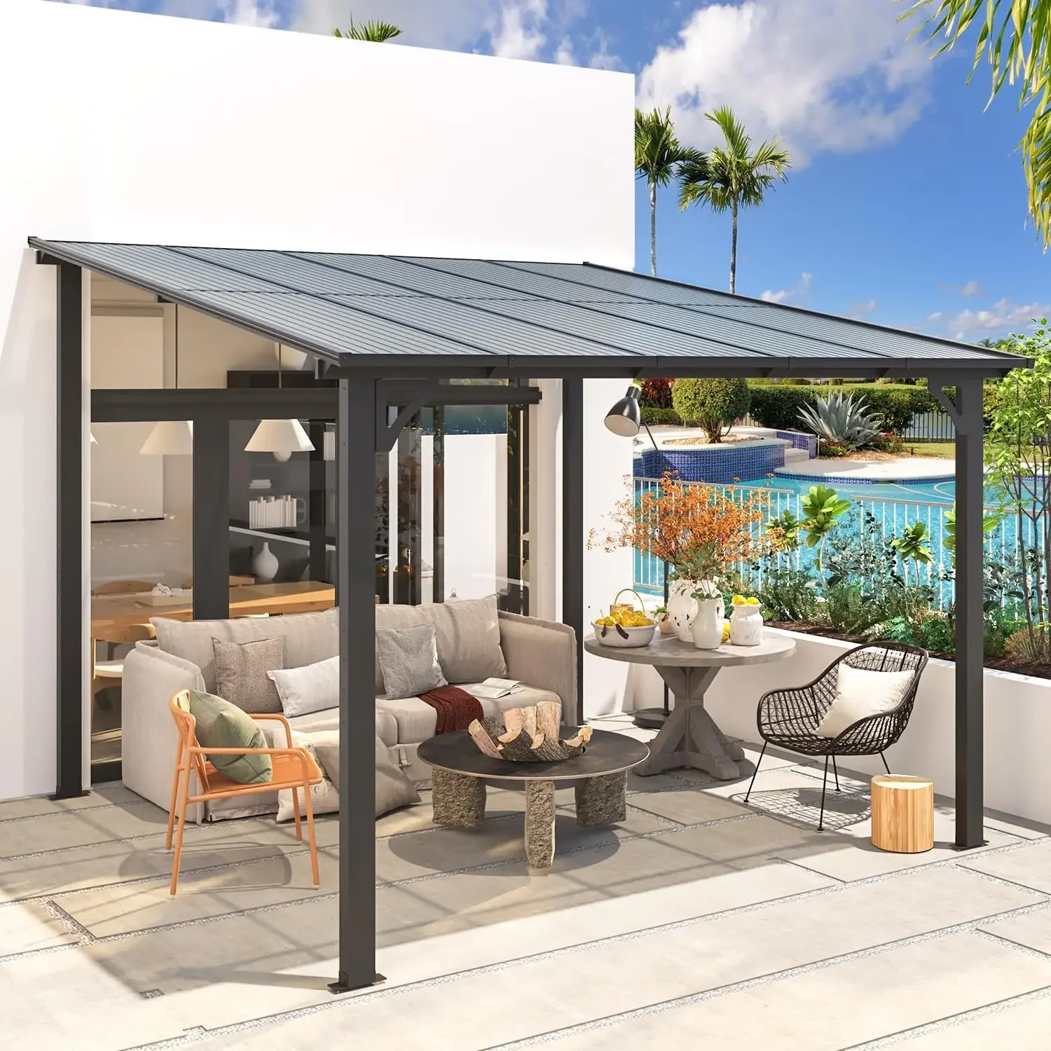 20' x 10' Gazebo for Patio, Large Wall-Mounted Hard Top Lean-to Gazebo Pergola with Roof 10' x 20' on Clearance
20' x 10' Gazebo for Patio, Large Wall-Mounted Hard Top Lean-to Gazebo Pergola with Roof 10' x 20' on Clearance