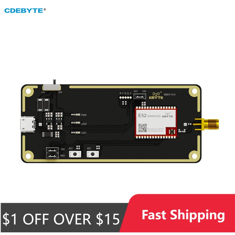 Тестовая плата беспроводного модуля LoRa Mesh CDEBYTE E52-900NW22S-TB 868/915 МГц 22 дБм USB-интерфейс, предварительно сварный E52-400NW22S
Тестовая плата беспроводного модуля LoRa Mesh CDEBYTE E52-900NW22S-TB 868/915 МГц 22 дБм USB-интерфейс, предварительно сварный E52-400NW22S