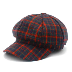 Octagonal Hats for Women Plaid Striped Newsboy Cap Men Ladies Autumn Winter Casual Wool Hat Winter Warm Beret Women Painter Caps Octagonal Hats for Women Plaid Striped Newsboy Cap Men Ladies Autumn Winter Casual Wool Hat Winter Warm Beret Women Painter Caps