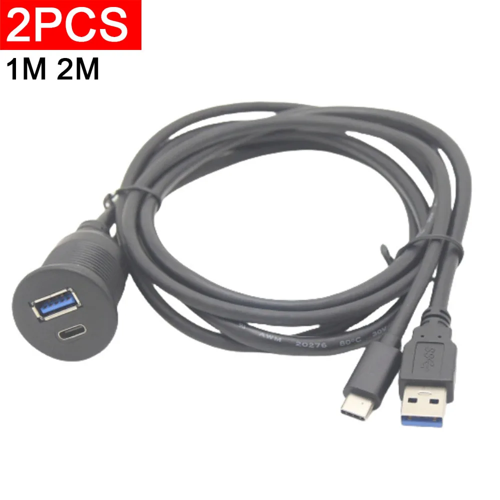 2pcs Car Mounted USB 3.0 Dual Port Waterproof Type-C 3.1 3.0 Male to Female Extension Cable Flush Mount Panel Shielded For Boat
2pcs Car Mounted USB 3.0 Dual Port Waterproof Type-C 3.1 3.0 Male to Female Extension Cable Flush Mount Panel Shielded For Boat