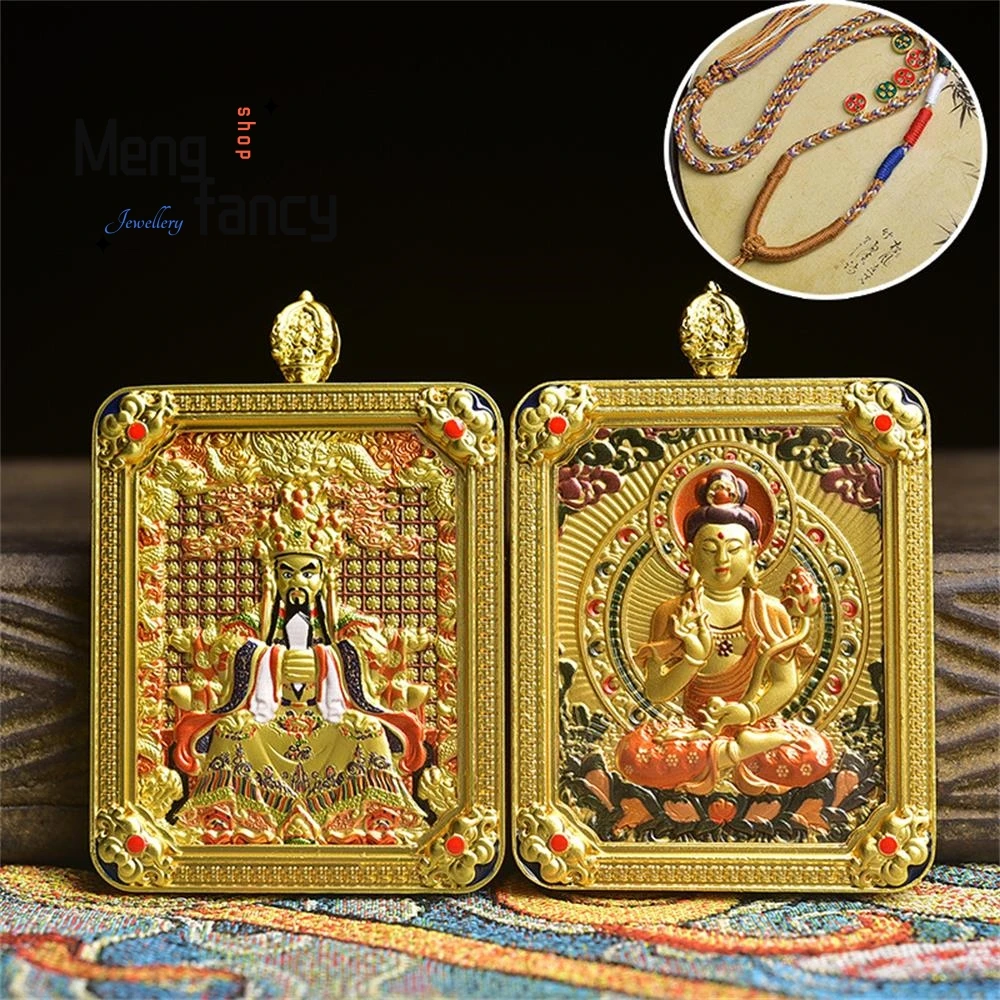 Double-sided Three-dimensional Hand-painted and Gold-traced Thangka of the Eight Guardian Deities Pendant Luxury Fashion Jewelry
Double-sided Three-dimensional Hand-painted and Gold-traced Thangka of the Eight Guardian Deities Pendant Luxury Fashion Jewelry