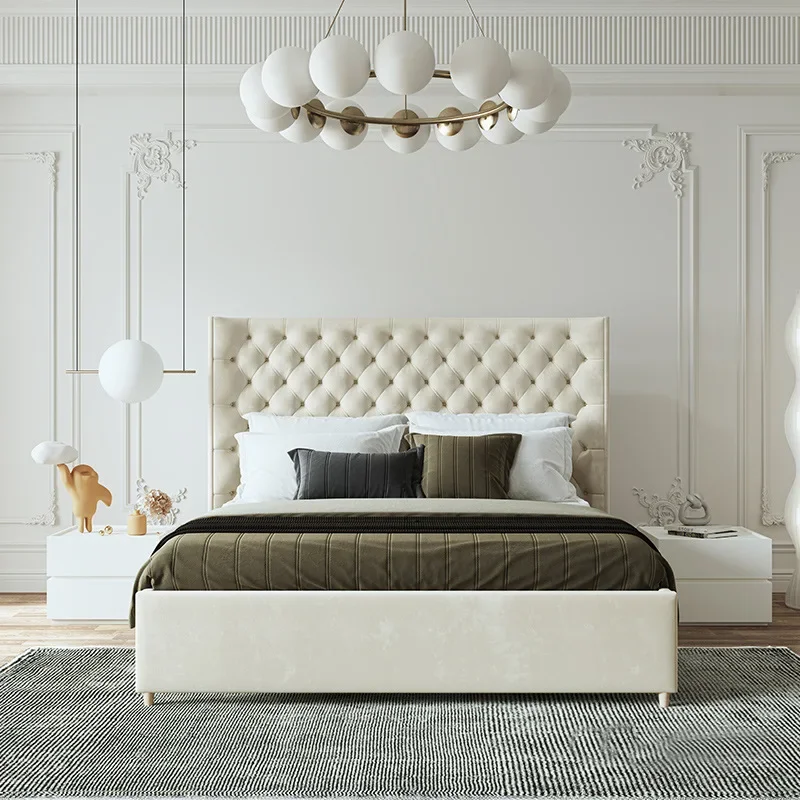 Design big bed, modern simple Nordic luxury bed, master bedroom and bedroom bed.
Design big bed, modern simple Nordic luxury bed, master bedroom and bedroom bed.