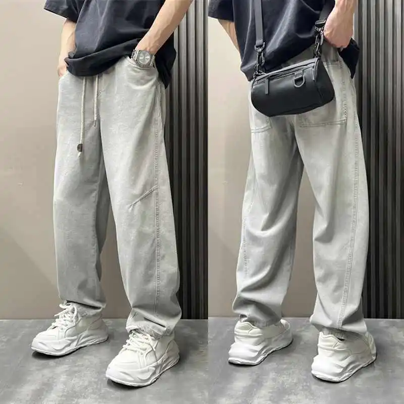 Brand Man Luxury 2026 Spring New Light-colored Washed Jeans Men's Drape Loose Vintage Thin Straight Scimitar Denim Trousers
Brand Man Luxury 2026 Spring New Light-colored Washed Jeans Men's Drape Loose Vintage Thin Straight Scimitar Denim Trousers