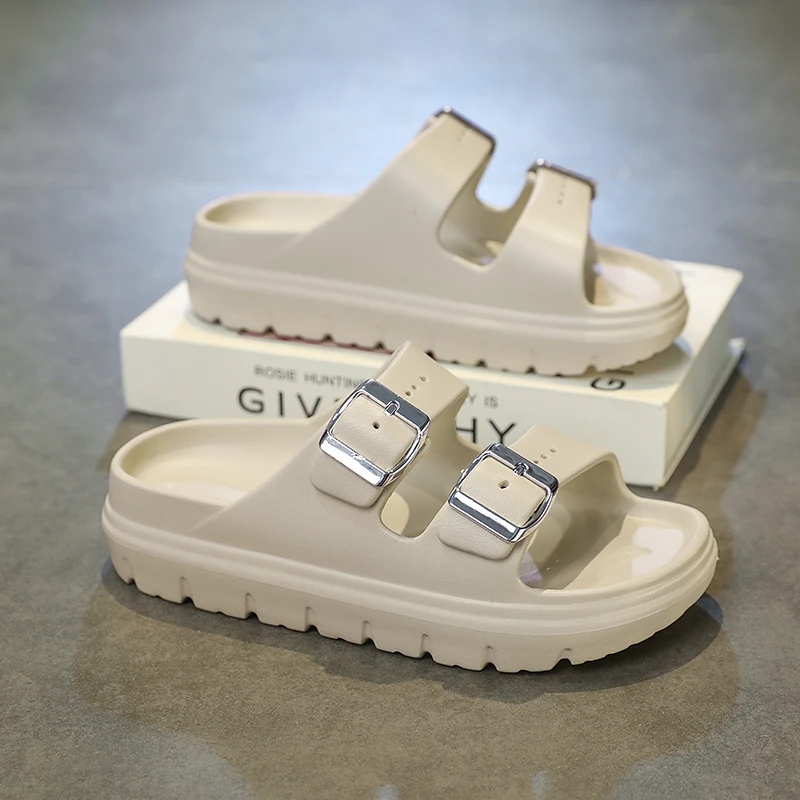 Модная и удобная износостойкая обувь на мягкой подошве, новые летние женские тапочки, домашние сандалии и тапочки на толстой подошве с одним словом
Модная и удобная износостойкая обувь на мягкой подошве, новые летние женские тапочки, домашние сандалии и тапочки на толстой подошве с одним словом