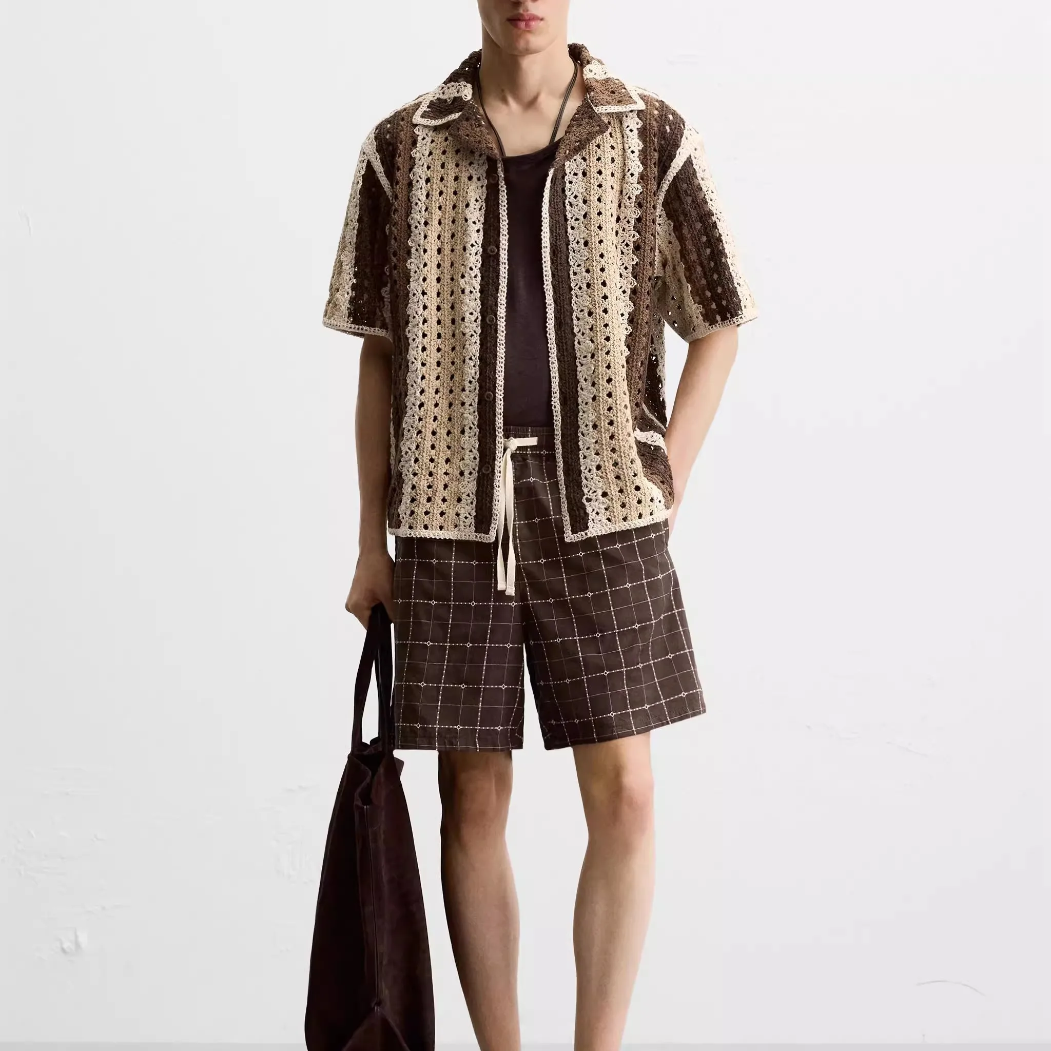 Loose Casual ort Sve irt Men's Faion Ci Sle Striped Pattern No Brand Registered Trademark Summer New Arrival
Loose Casual ort Sve irt Men's Faion Ci Sle Striped Pattern No Brand Registered Trademark Summer New Arrival