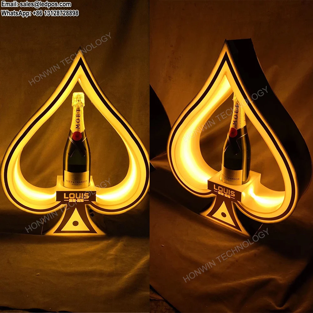 Rechargeable Color Flashing Wine Bottle Holder Display Rack Neon Sign Champagne Glorifier LED Ace of Spade VIP Bottle Presenter
Rechargeable Color Flashing Wine Bottle Holder Display Rack Neon Sign Champagne Glorifier LED Ace of Spade VIP Bottle Presenter