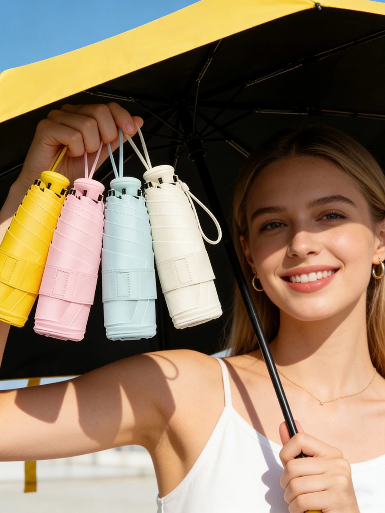 Mini Foldable Sun Umbrella UV Protection Dual Use Portable Storage Box Compact Travel Umbrella for Sunshade On-the-go
Mini Foldable Sun Umbrella UV Protection Dual Use Portable Storage Box Compact Travel Umbrella for Sunshade On-the-go