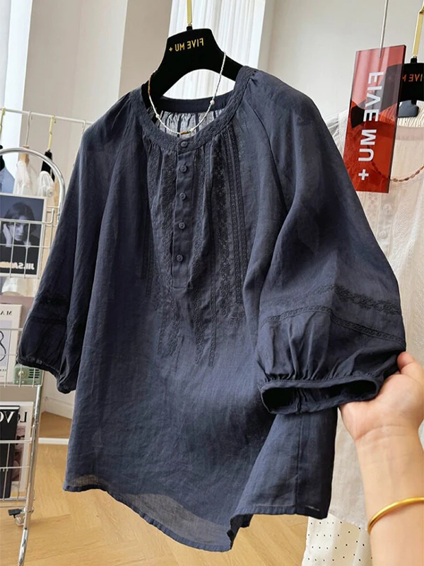 Fashionable Versatile round Neck Seven Sleeve Shirt Spring 2026 Women's Premium Design Commute Style Loose Fit Color
Fashionable Versatile round Neck Seven Sleeve Shirt Spring 2026 Women's Premium Design Commute Style Loose Fit Color