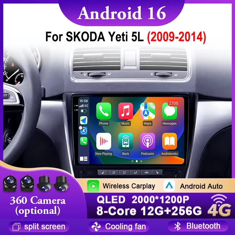 Android 16 For SKODA Yeti 5L 2009- 2014 Car Radio GPS Navigation Multimedia Player Bluetooth Video Carplay Split screen WIFI 4G
Android 16 For SKODA Yeti 5L 2009- 2014 Car Radio GPS Navigation Multimedia Player Bluetooth Video Carplay Split screen WIFI 4G
