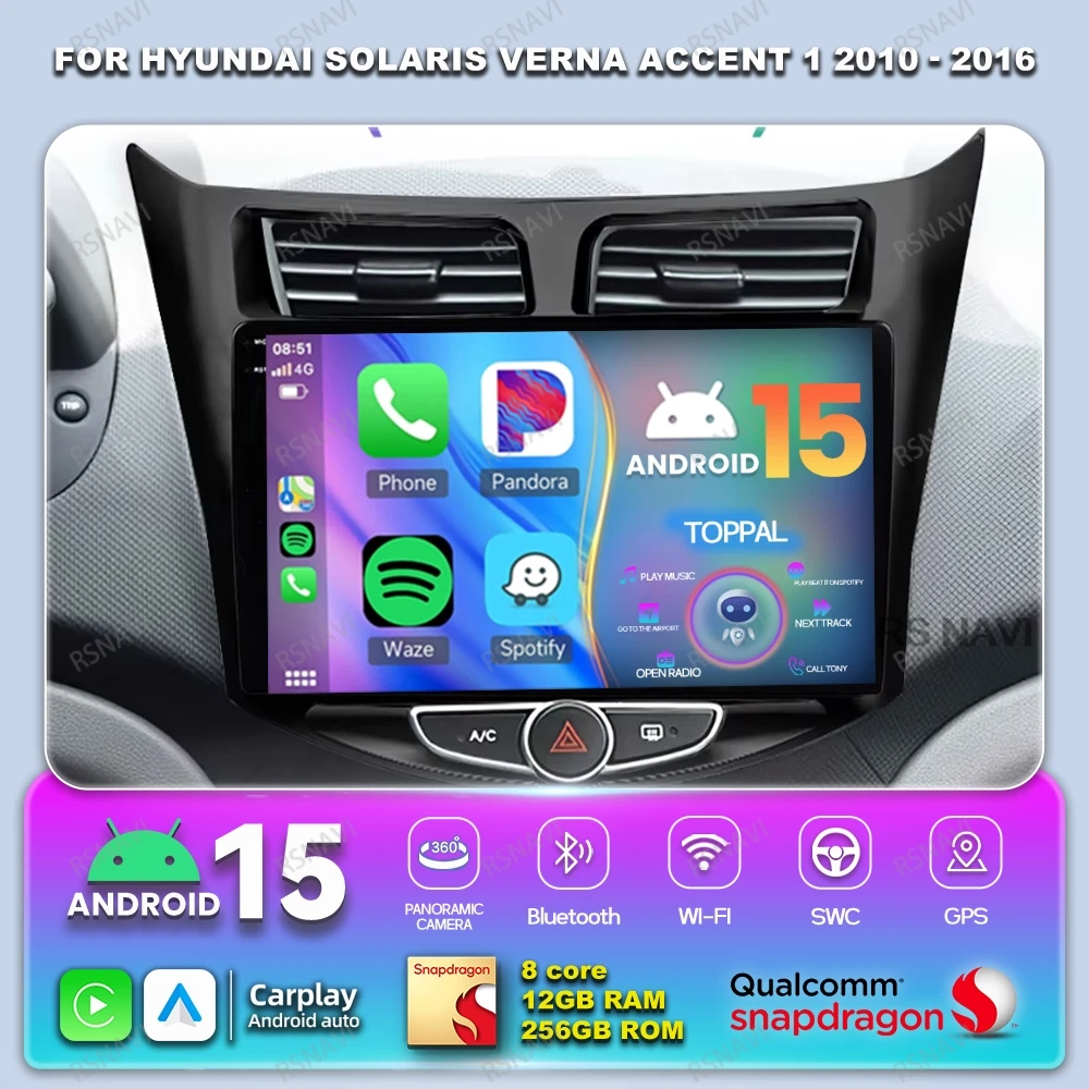 Android 15 Car Radio For Hyundai Solaris Verna Accent 1 2010 - 2016 Stereo BT QLED Autoradio DVD DSP Viedo Player Navigation GPS
Android 15 Car Radio For Hyundai Solaris Verna Accent 1 2010 - 2016 Stereo BT QLED Autoradio DVD DSP Viedo Player Navigation GPS