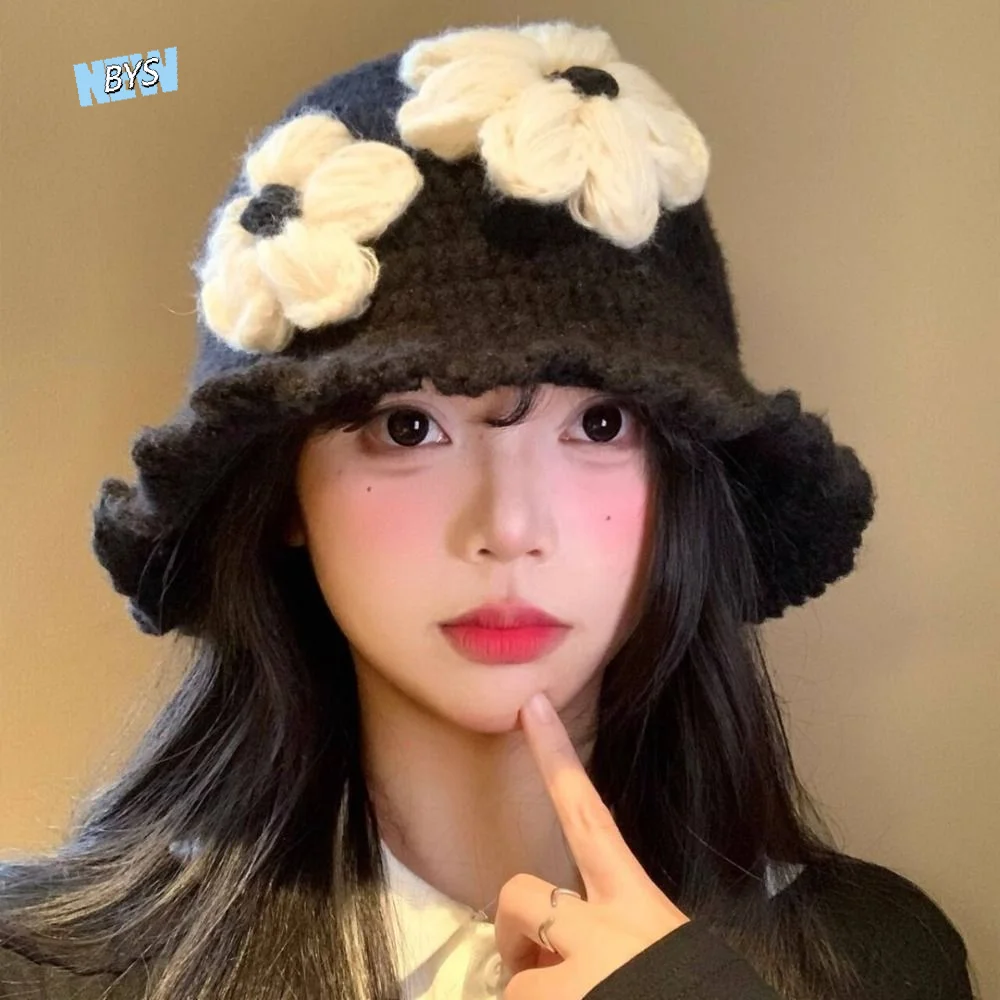 Sweet Korean Style Crochet Flower Knitted Hat Hollow Out Cute Flower Weave Cap Warm Handmade Bowknot Beanies Hat Girls
Sweet Korean Style Crochet Flower Knitted Hat Hollow Out Cute Flower Weave Cap Warm Handmade Bowknot Beanies Hat Girls